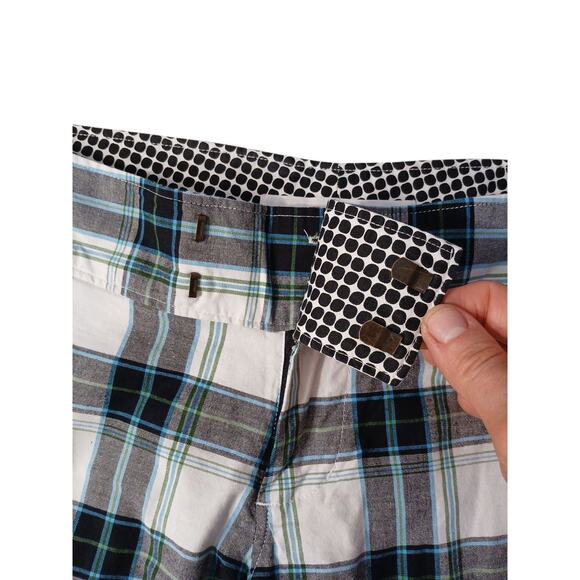 Roxy Plaid Shorts Women’s Sz 9 White Black Blue Bermuda Chequerd Coastal Beachy - Picture 3 of 16